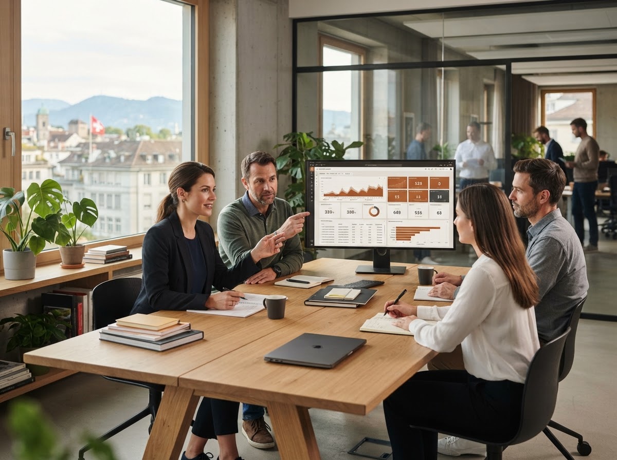Fugore Ruzeli Team bei der Analyse von Marktdaten